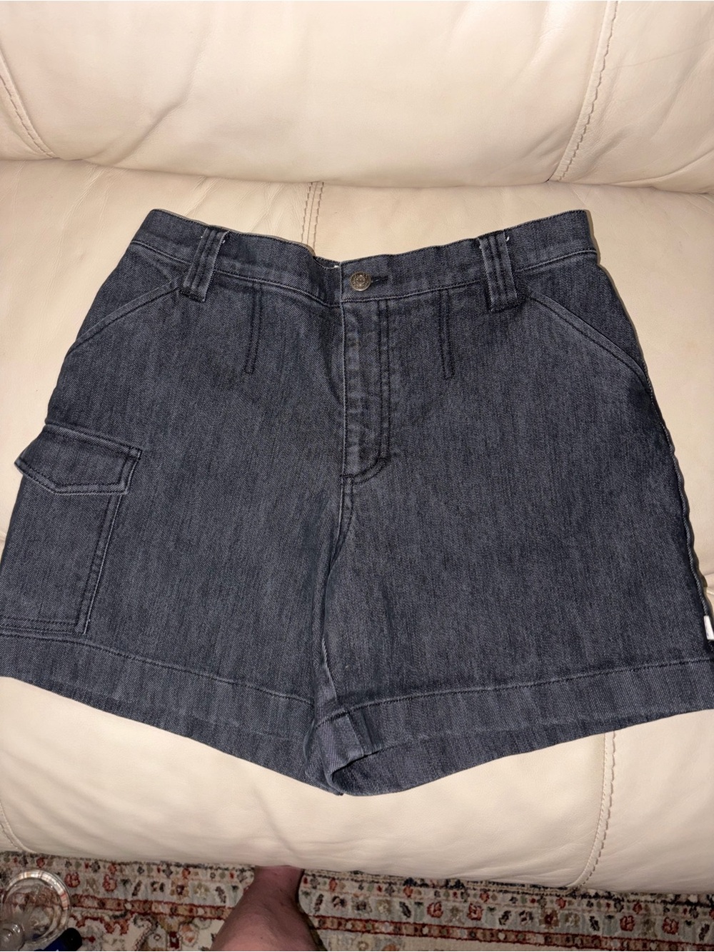 Covington Black Denim Cargo Jean Shorts